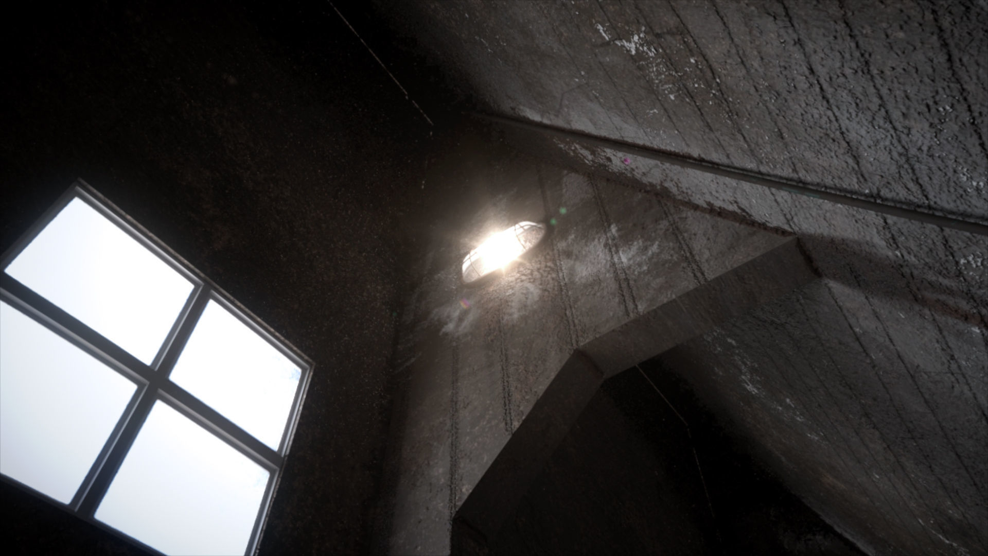 Abandoned Interior Corridor Low-poly 3D model_4