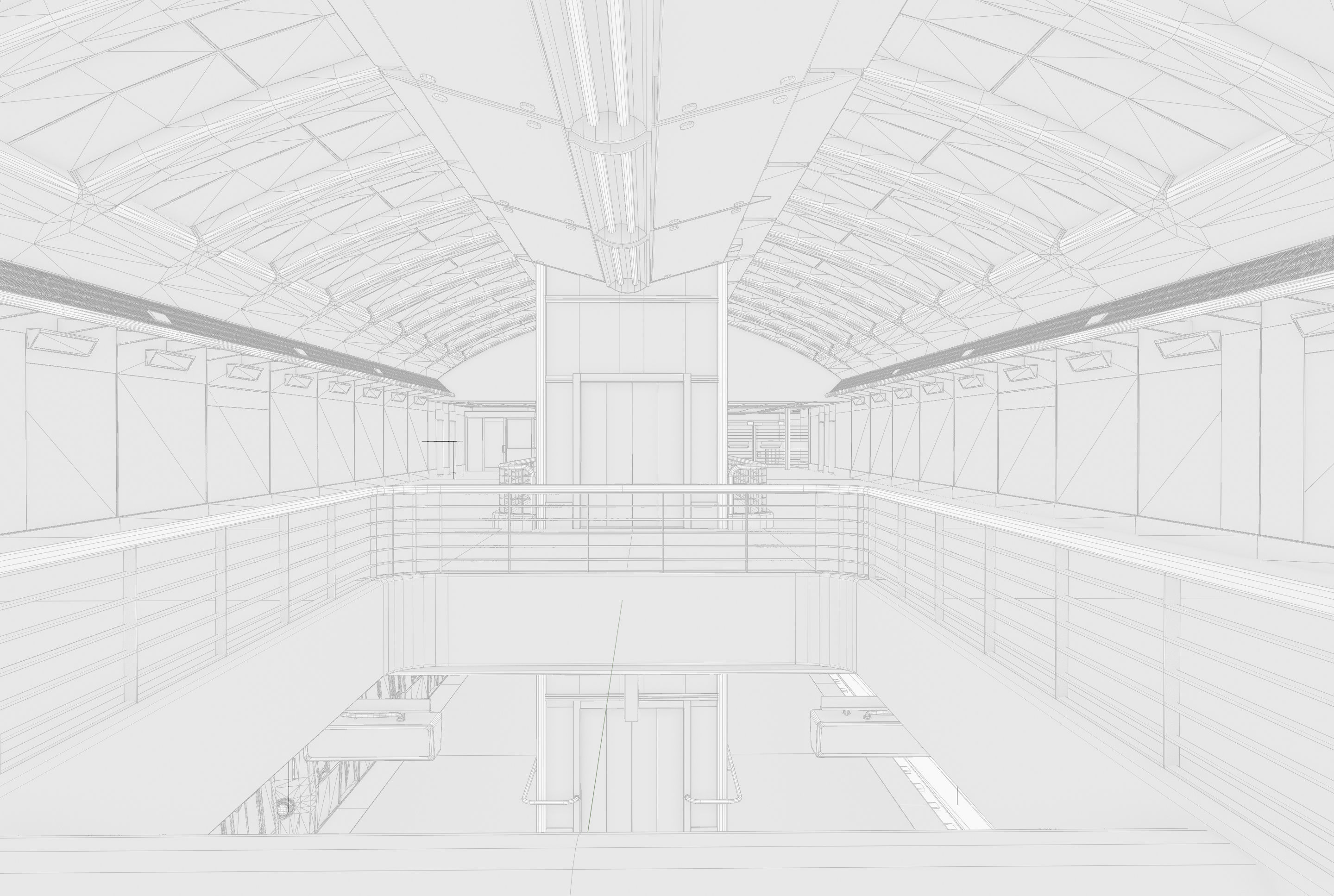 Subway station with car Low-poly 3D model_21