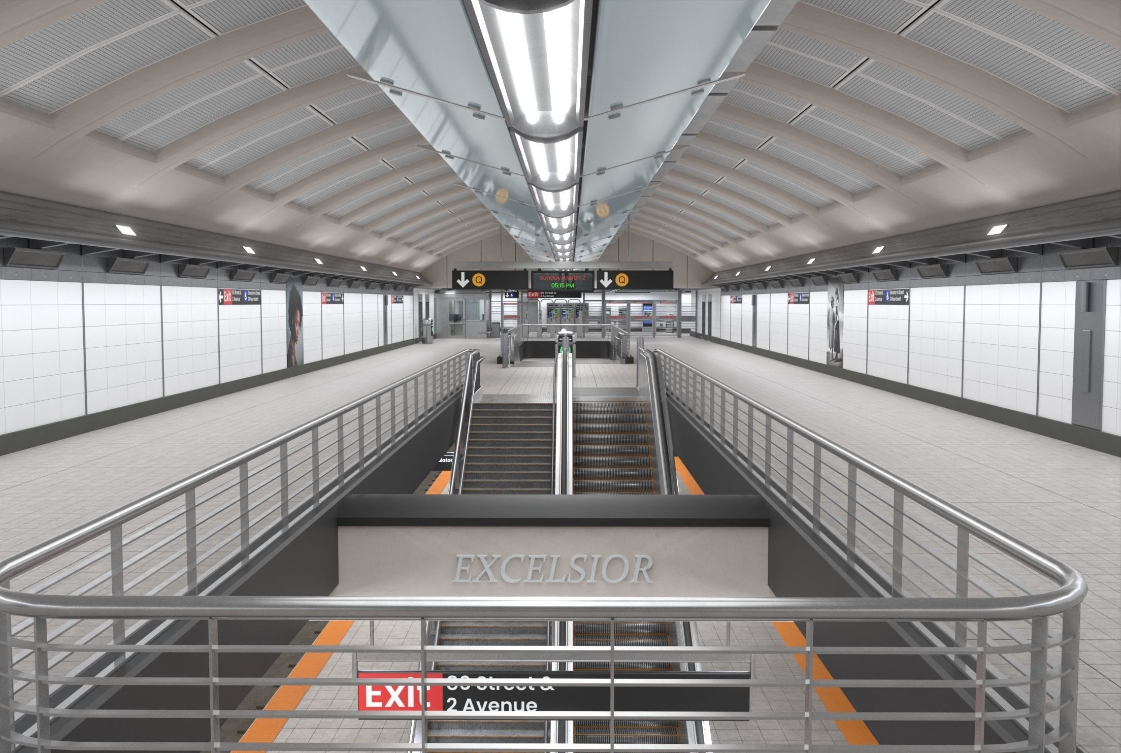 3D model Subway station with car VR / AR / low-poly | CGTrader