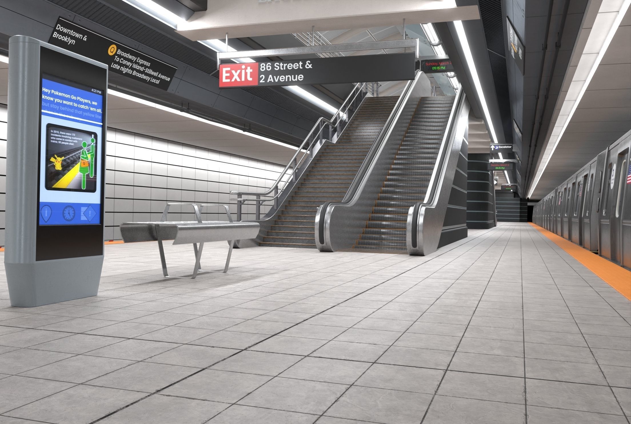 3D model Subway station with car VR / AR / low-poly | CGTrader