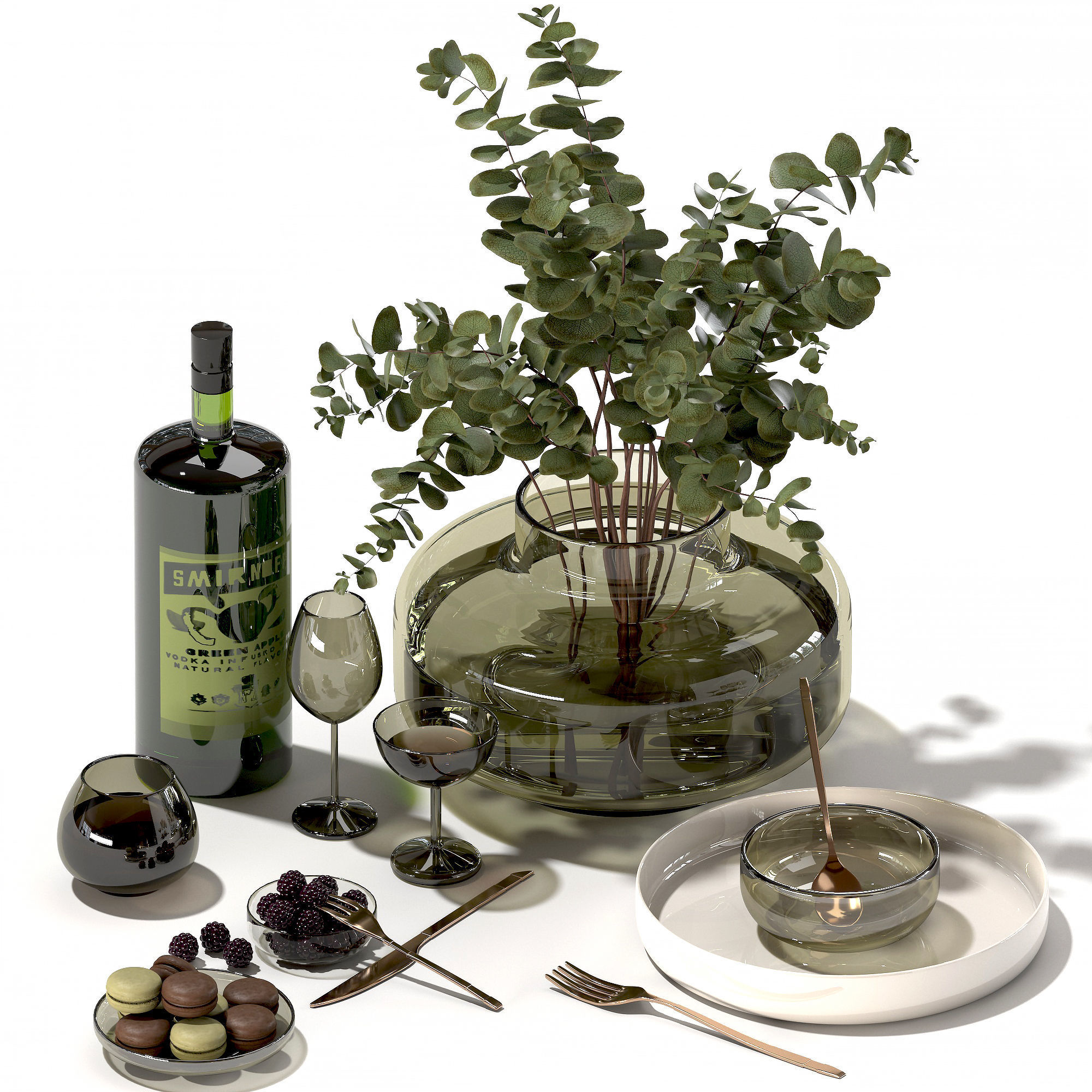 Tableware set 01 3D model_2