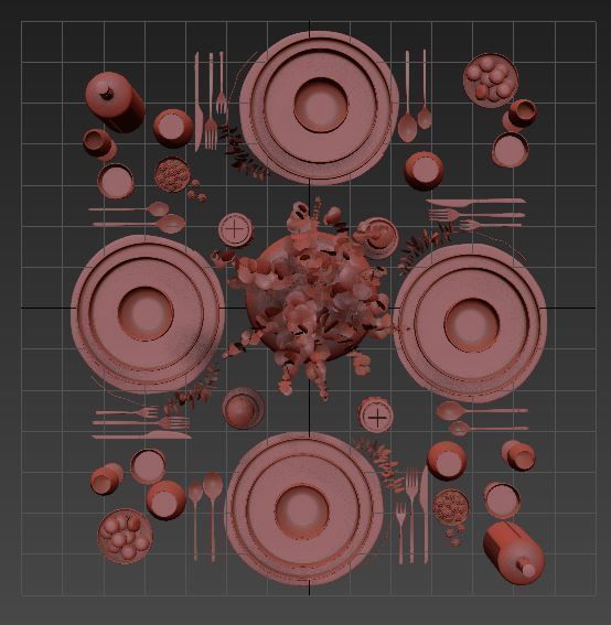 Tableware set 01 3D model_5