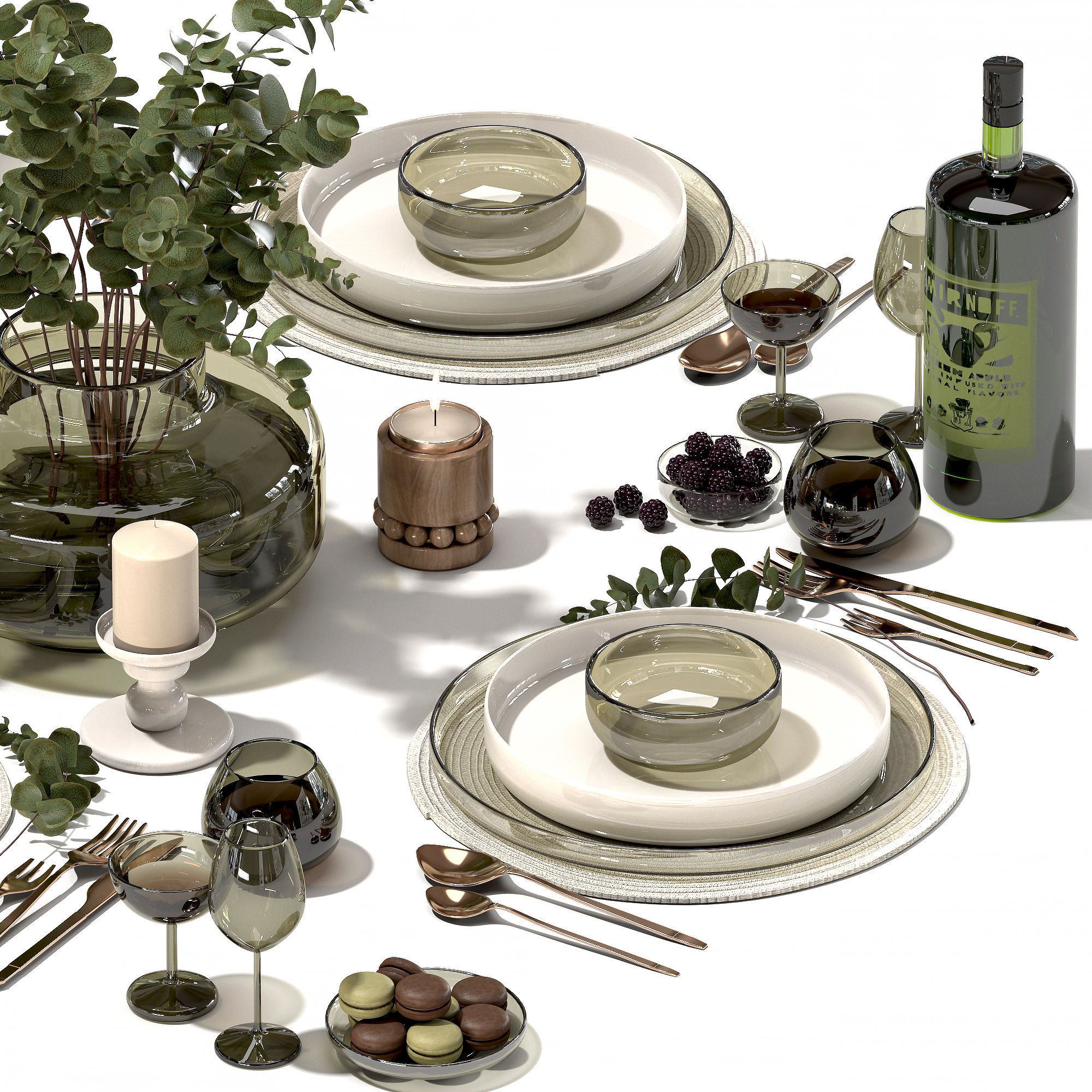 Tableware set 01 3D model_1