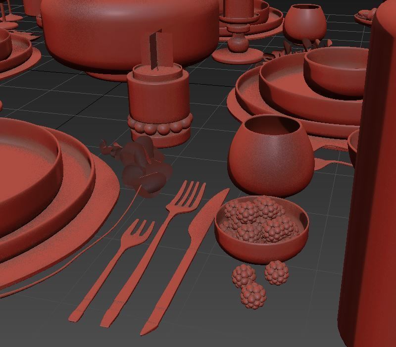 Tableware set 01 3D model_6