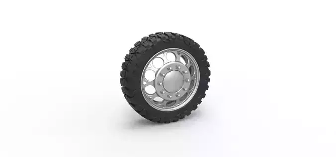 Front semi wheel for pickup V6 Scale 1 to 25