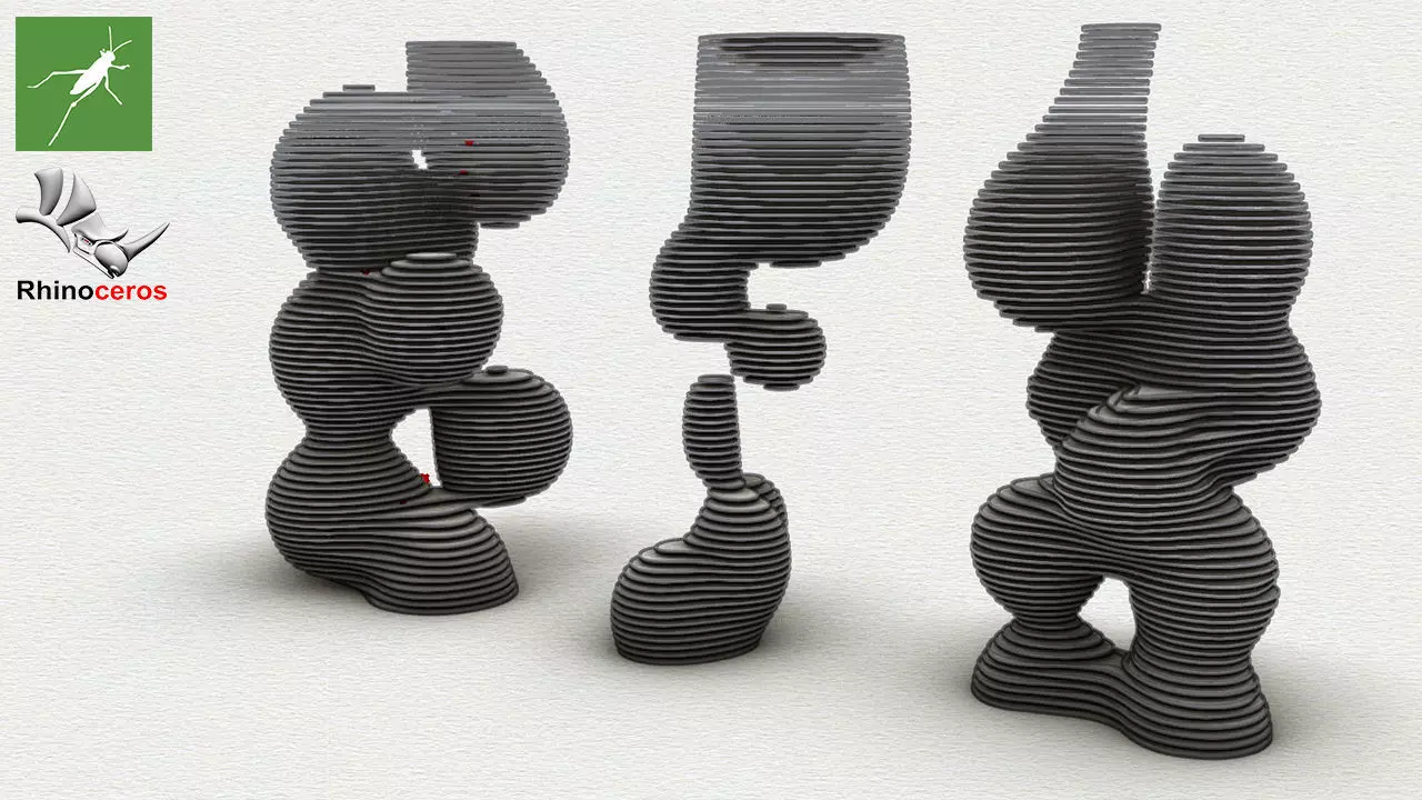 Metaball Parametric Tower Design in Grasshopper Rhino 3d model  3D model_0