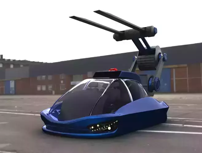 Futuristic Hover Loader Vehicle
