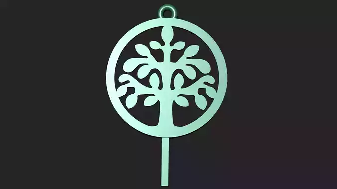 Gold tree of life pendant