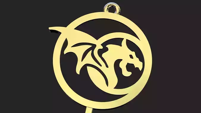 Golden dragon pendant