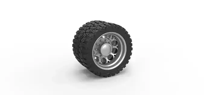 Rear semi wheel for pickup Version 6 Scale 1 to 25