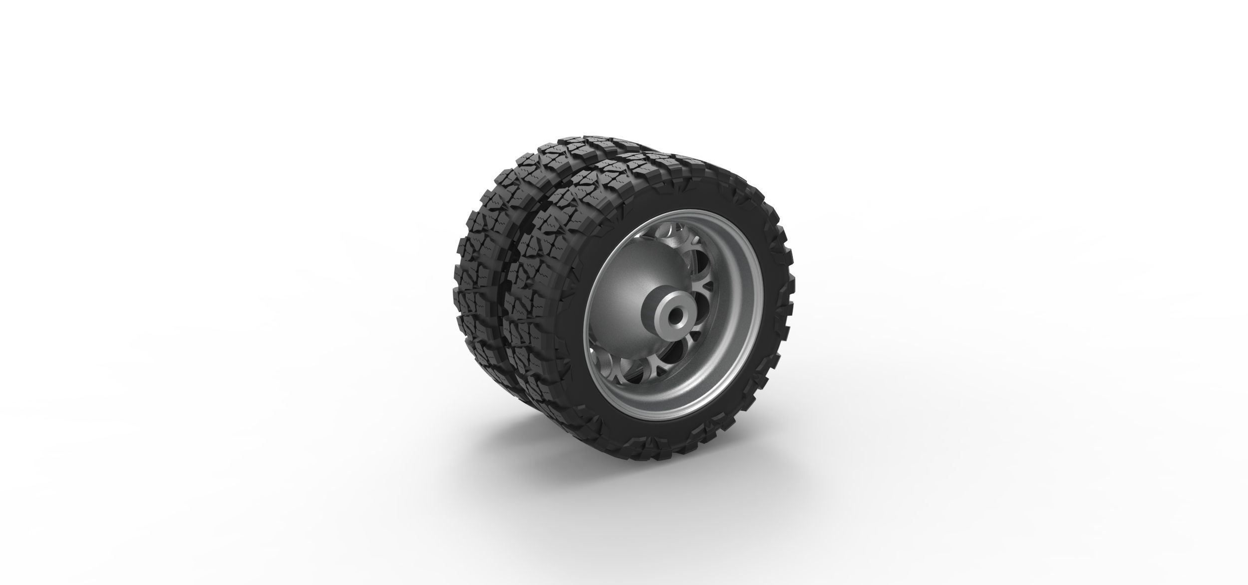 Rear semi wheel for pickup Version 6 Scale 1 to 25 3D print model_7