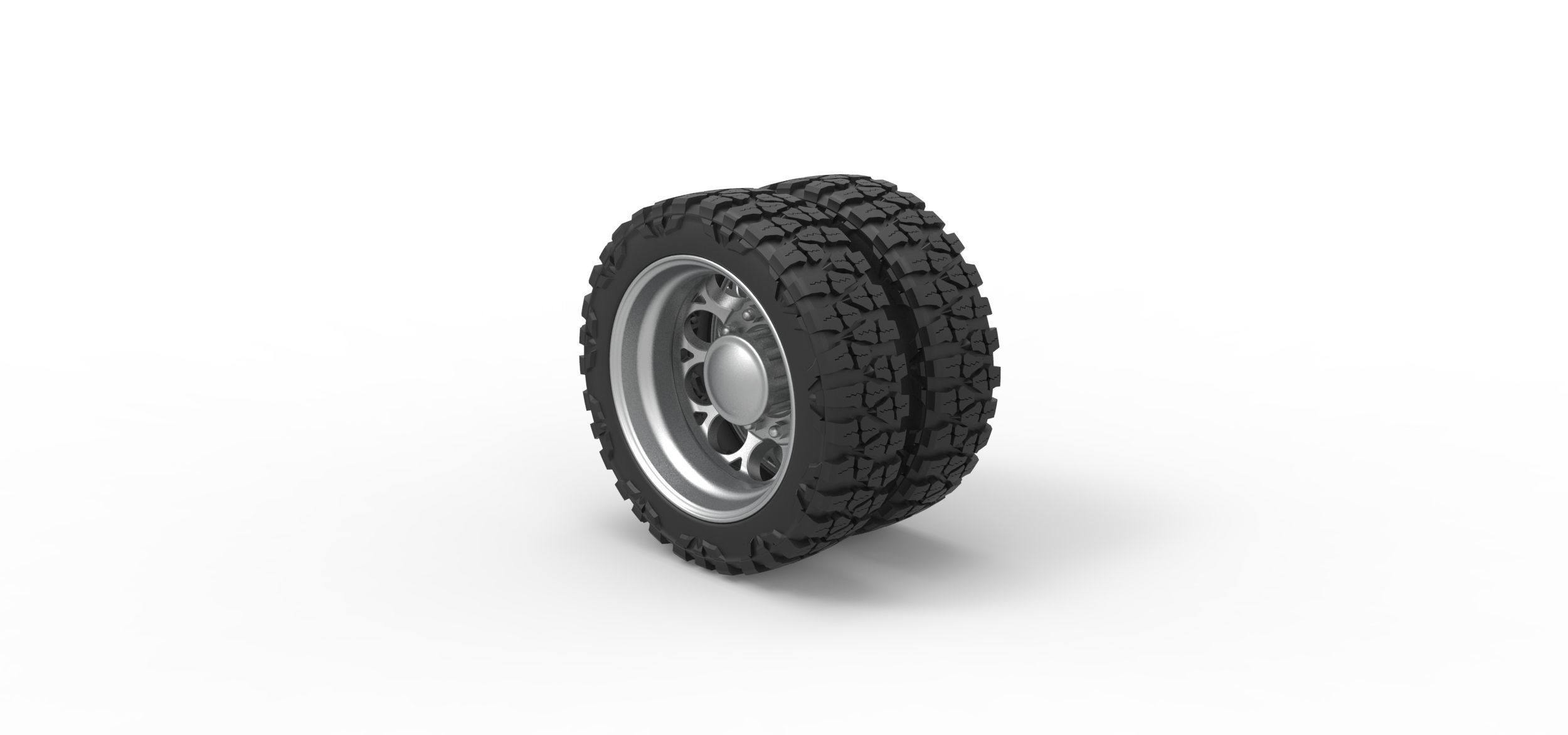 Rear semi wheel for pickup Version 6 Scale 1 to 25 3D print model_6