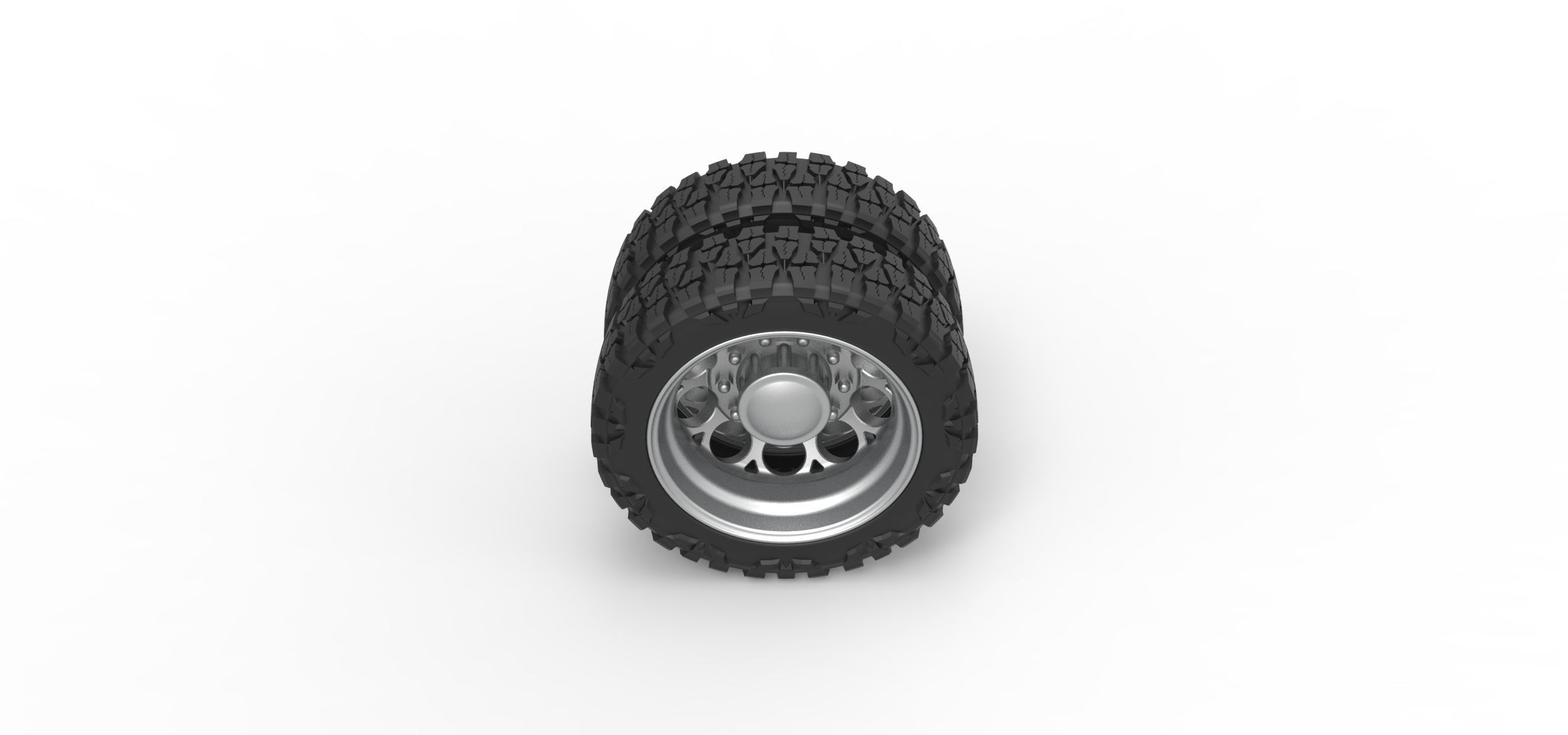 Rear semi wheel for pickup Version 6 Scale 1 to 25 3D print model_5