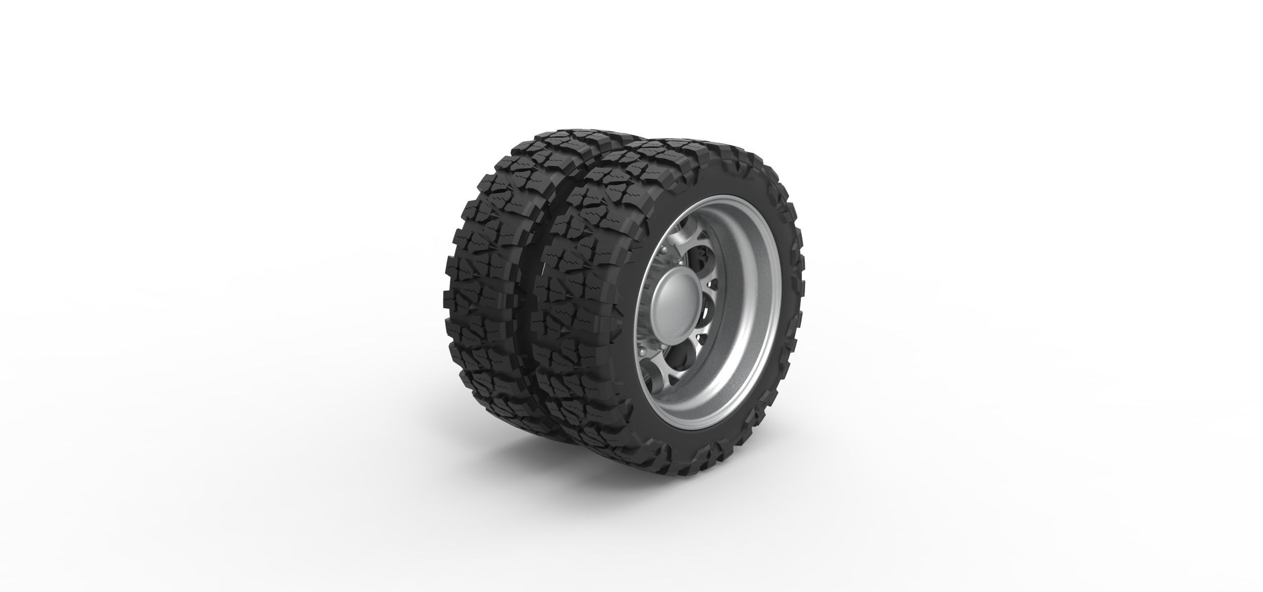 Rear semi wheel for pickup Version 6 Scale 1 to 25 3D print model_1