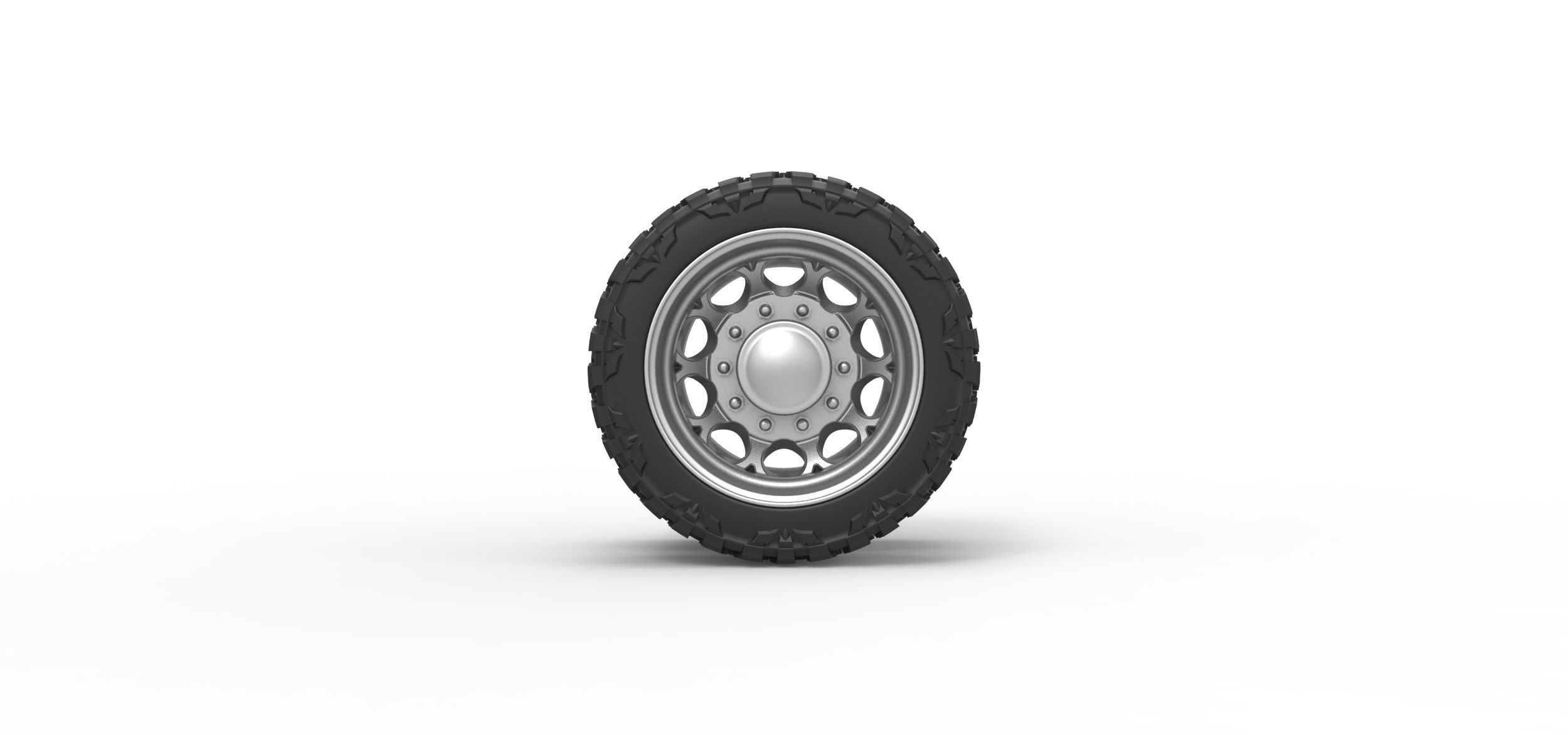 Rear semi wheel for pickup Version 6 Scale 1 to 25 3D print model_4
