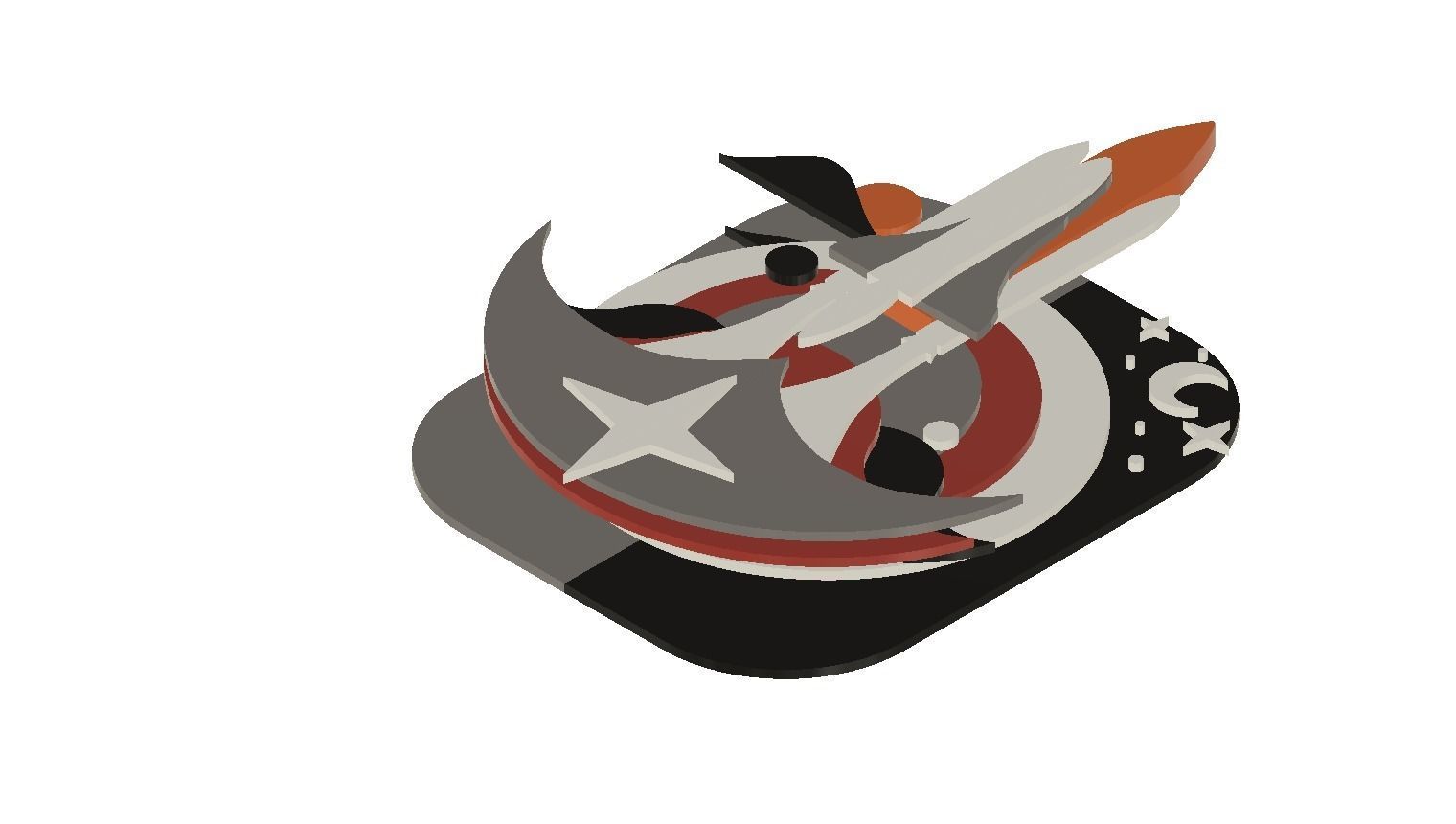 3D Printable Aerospace Shuttle Model Sky and Space Elements 3D print model_3