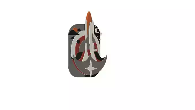 3D Printable Aerospace Shuttle Model Sky and Space Elements 3D print model