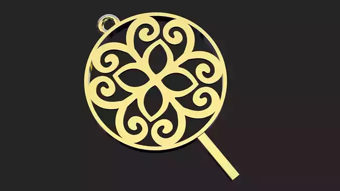 Golden flower pendant