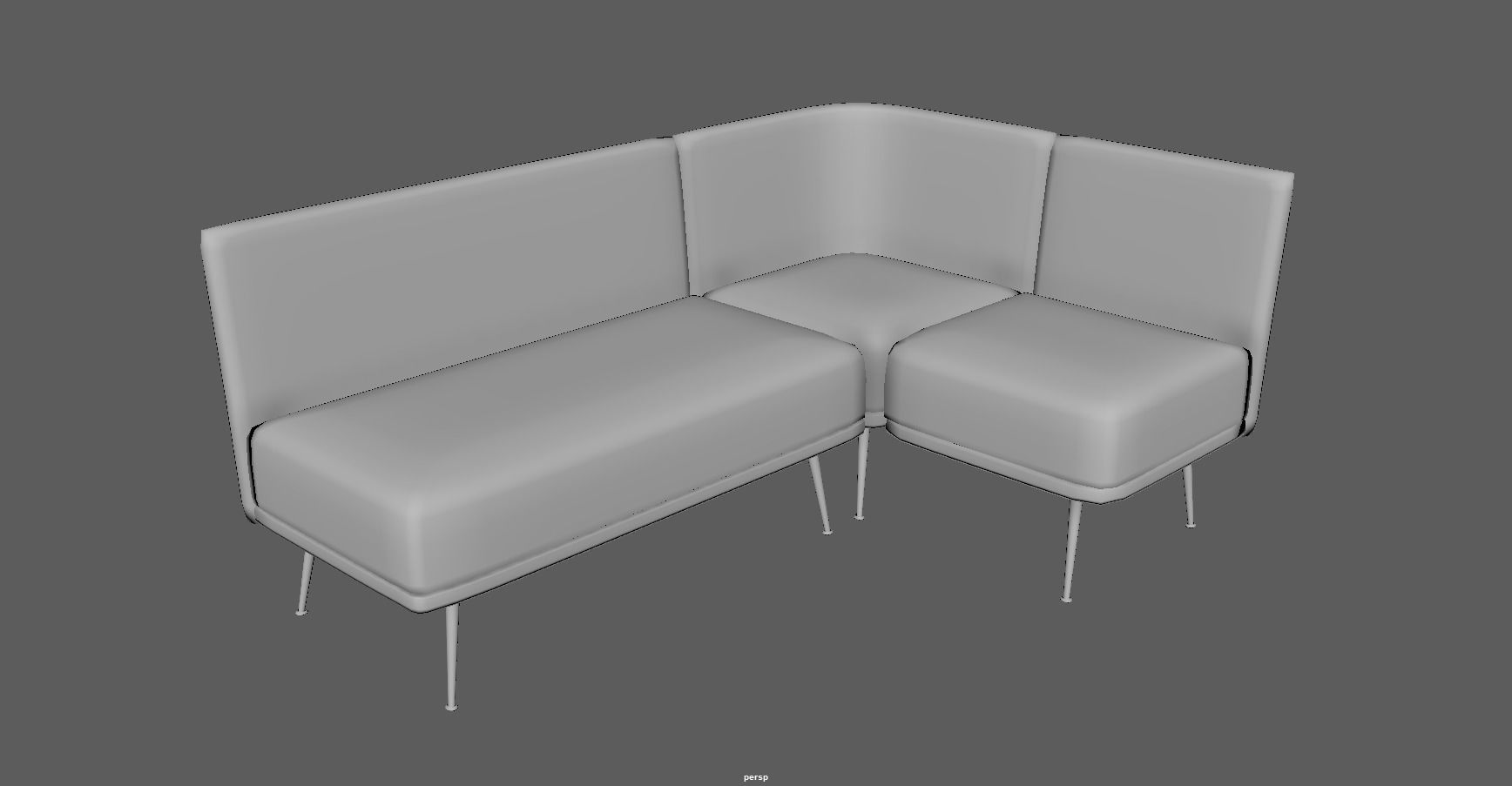 modular seating - modular sofa - lounge seating - couch Low-poly 3D model_23