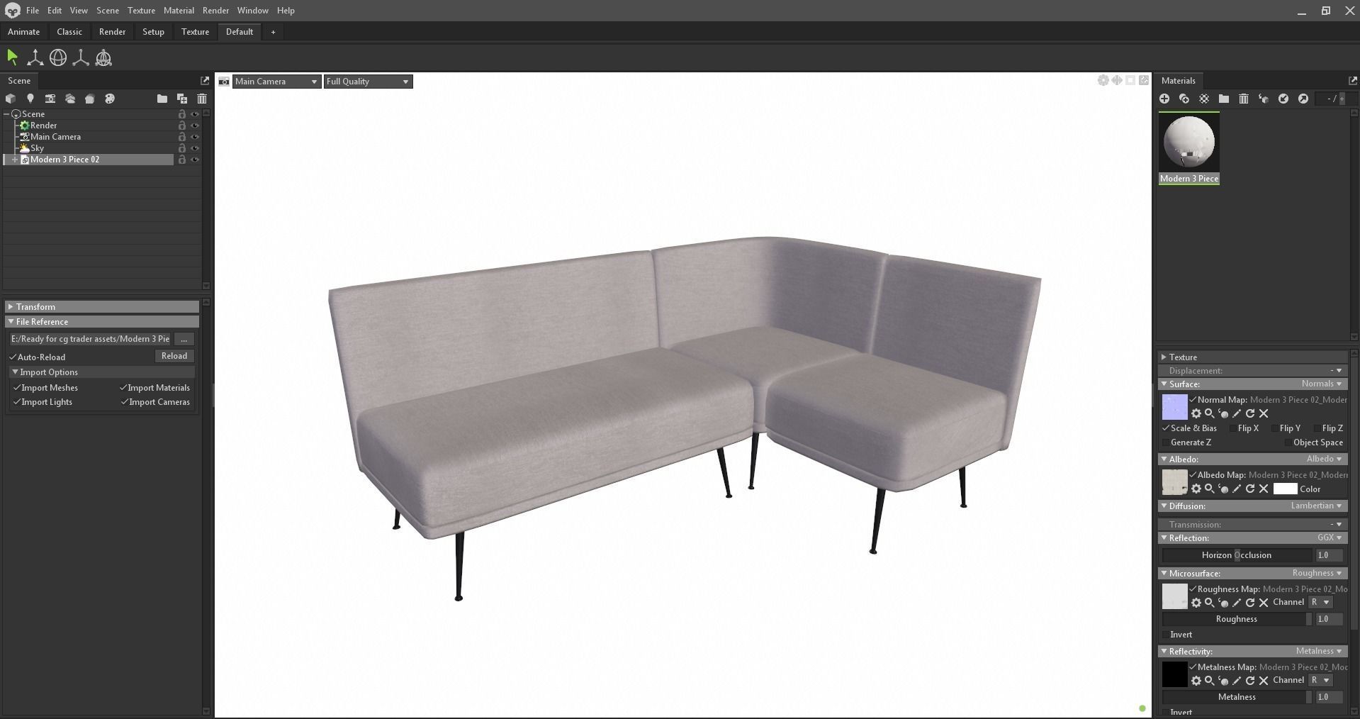 modular seating - modular sofa - lounge seating - couch Low-poly 3D model_22