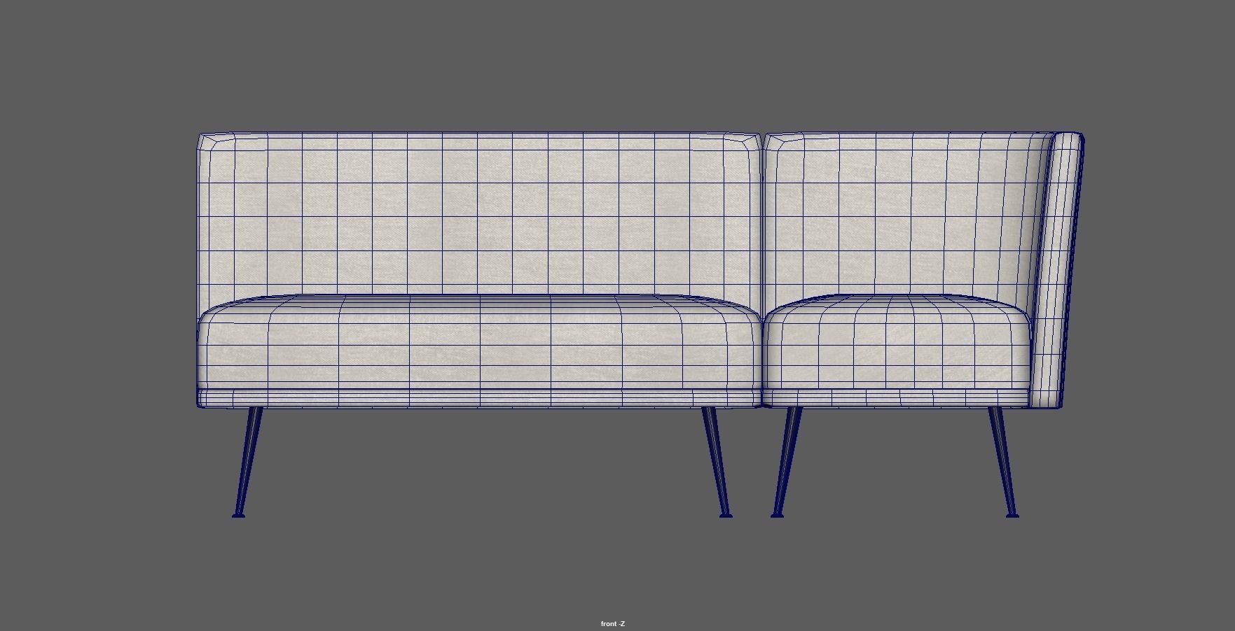 modular seating - modular sofa - lounge seating - couch Low-poly 3D model_29