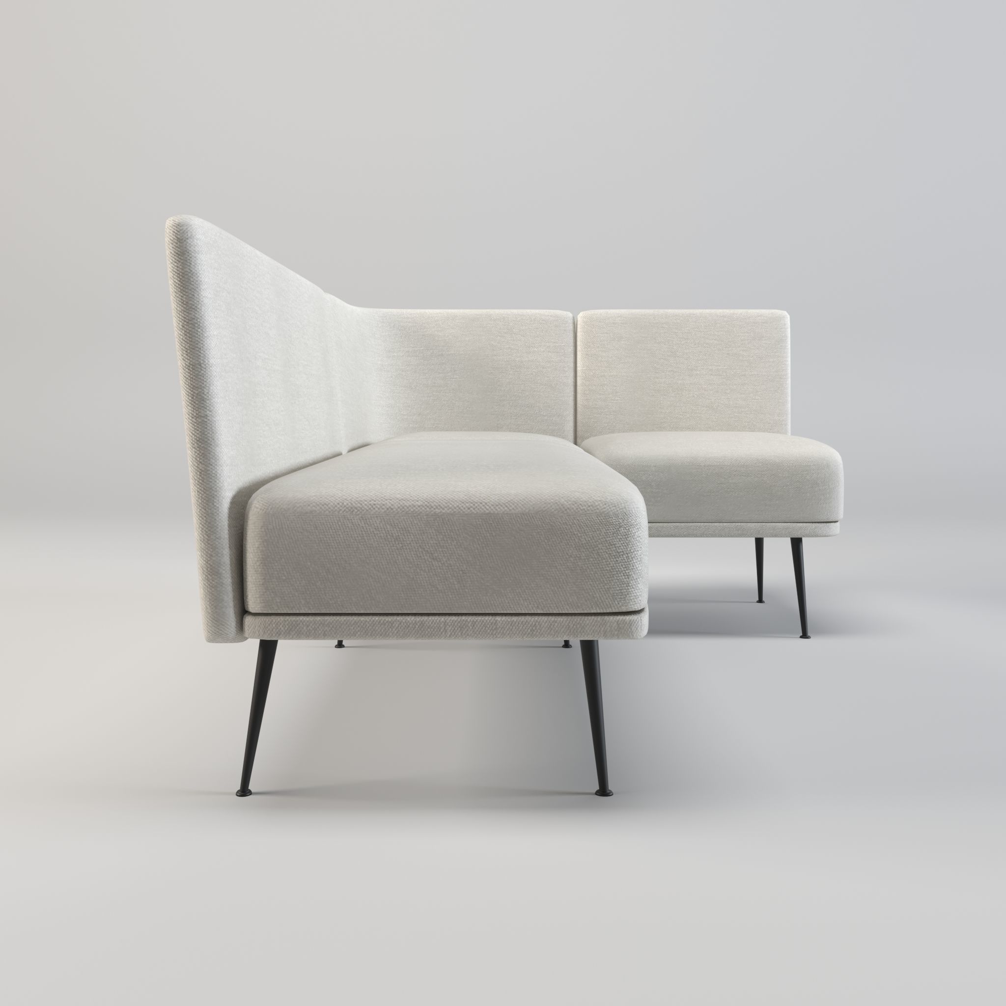 modular seating - modular sofa - lounge seating - couch Low-poly 3D model_5