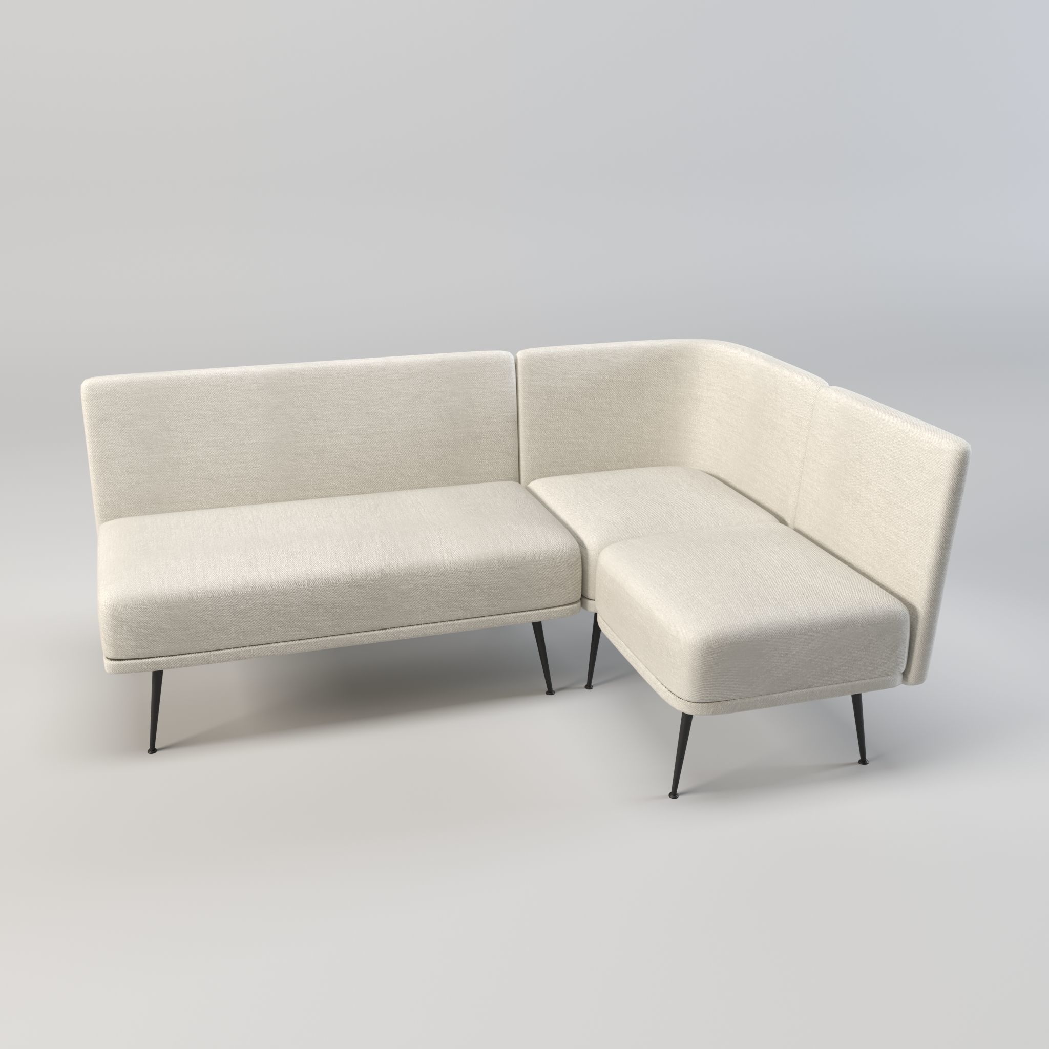 modular seating - modular sofa - lounge seating - couch Low-poly 3D model_2