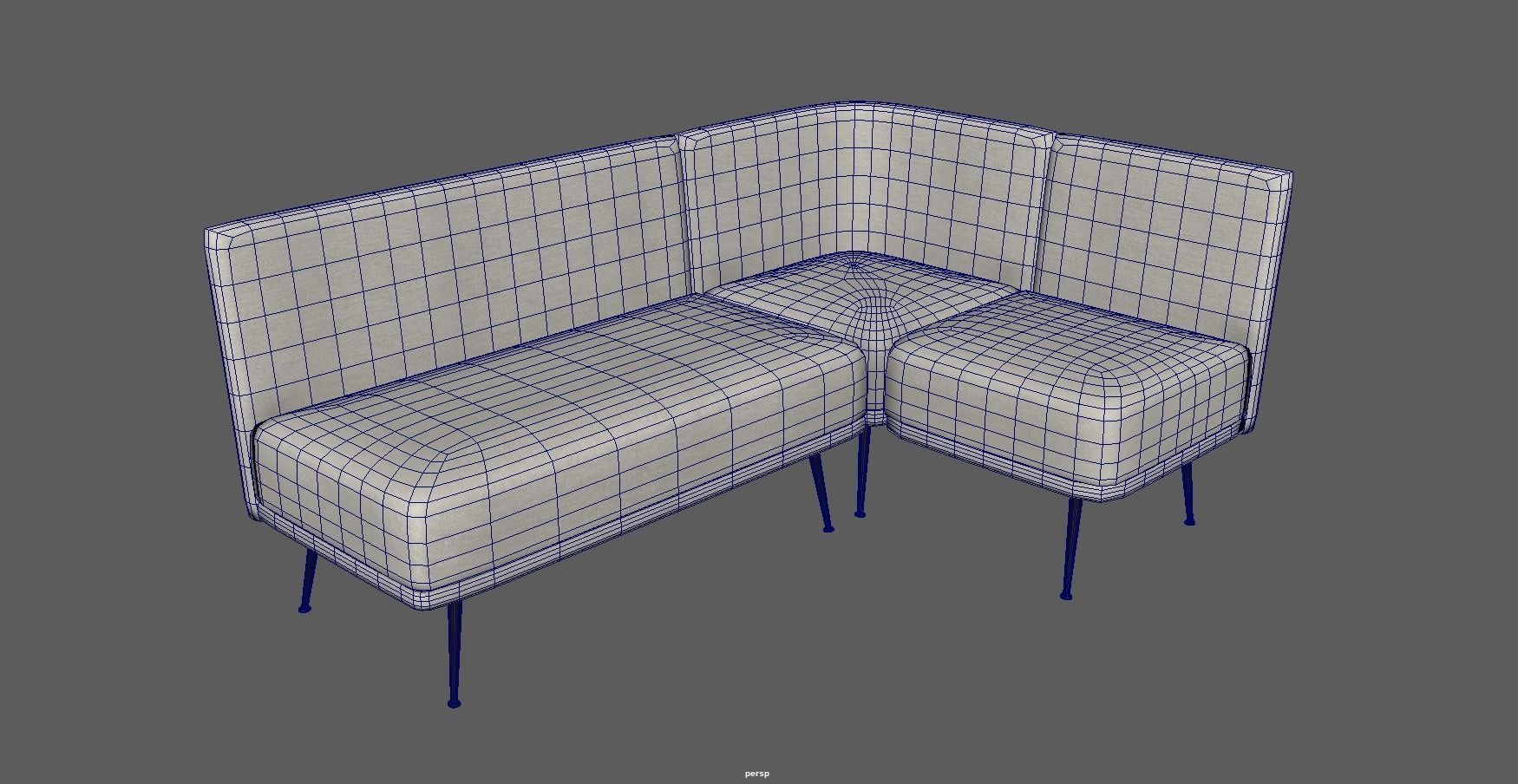 modular seating - modular sofa - lounge seating - couch Low-poly 3D model_17