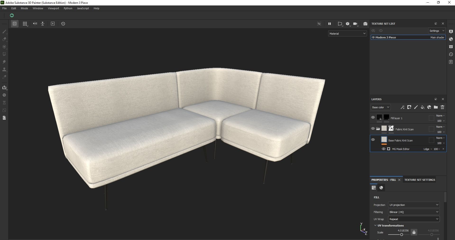 modular seating - modular sofa - lounge seating - couch Low-poly 3D model_12