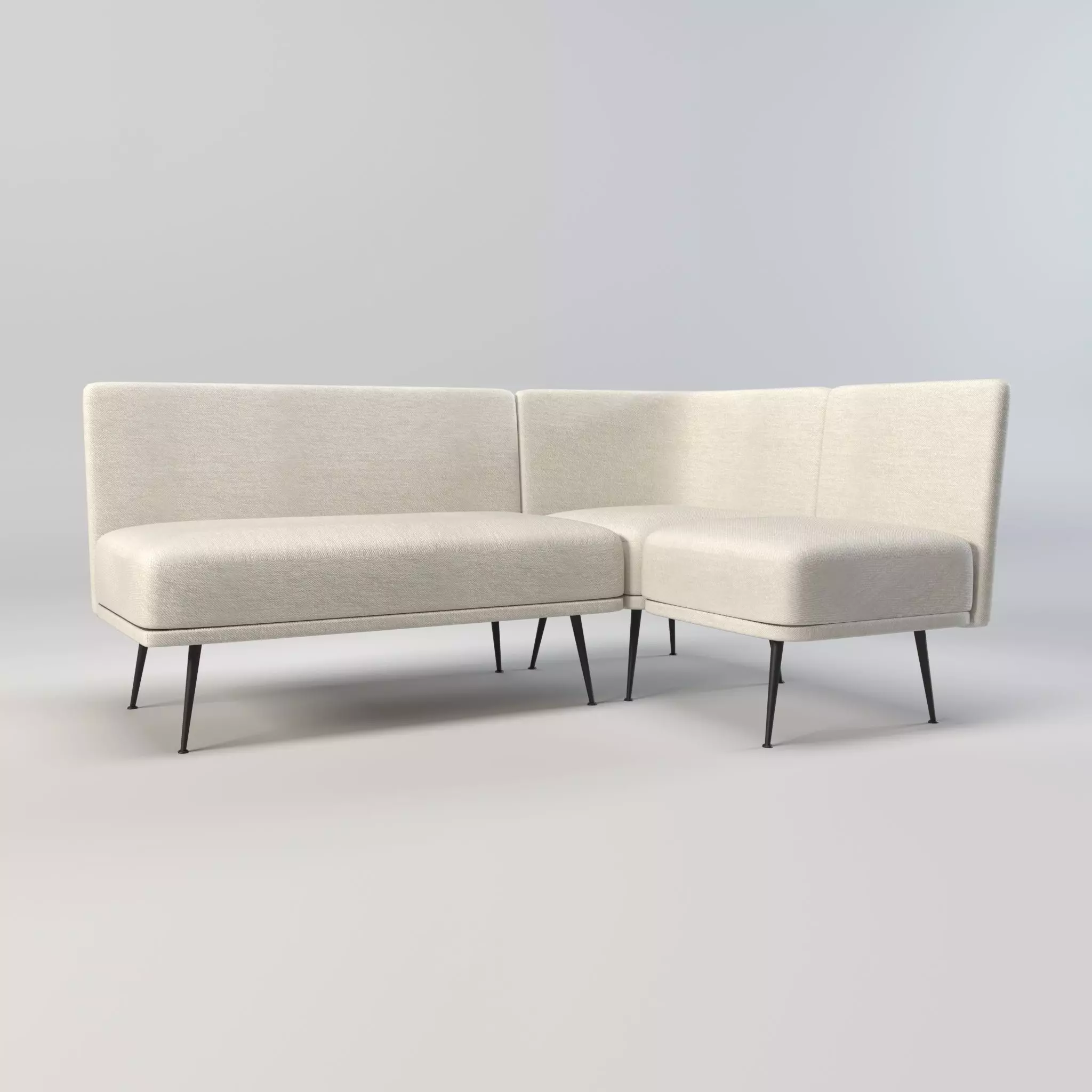 modular seating - modular sofa - lounge seating - couch Low-poly 3D model_0