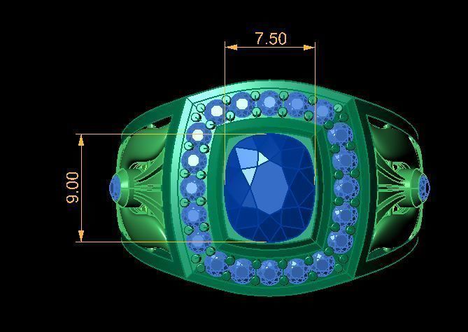 man ring 3D print model_16