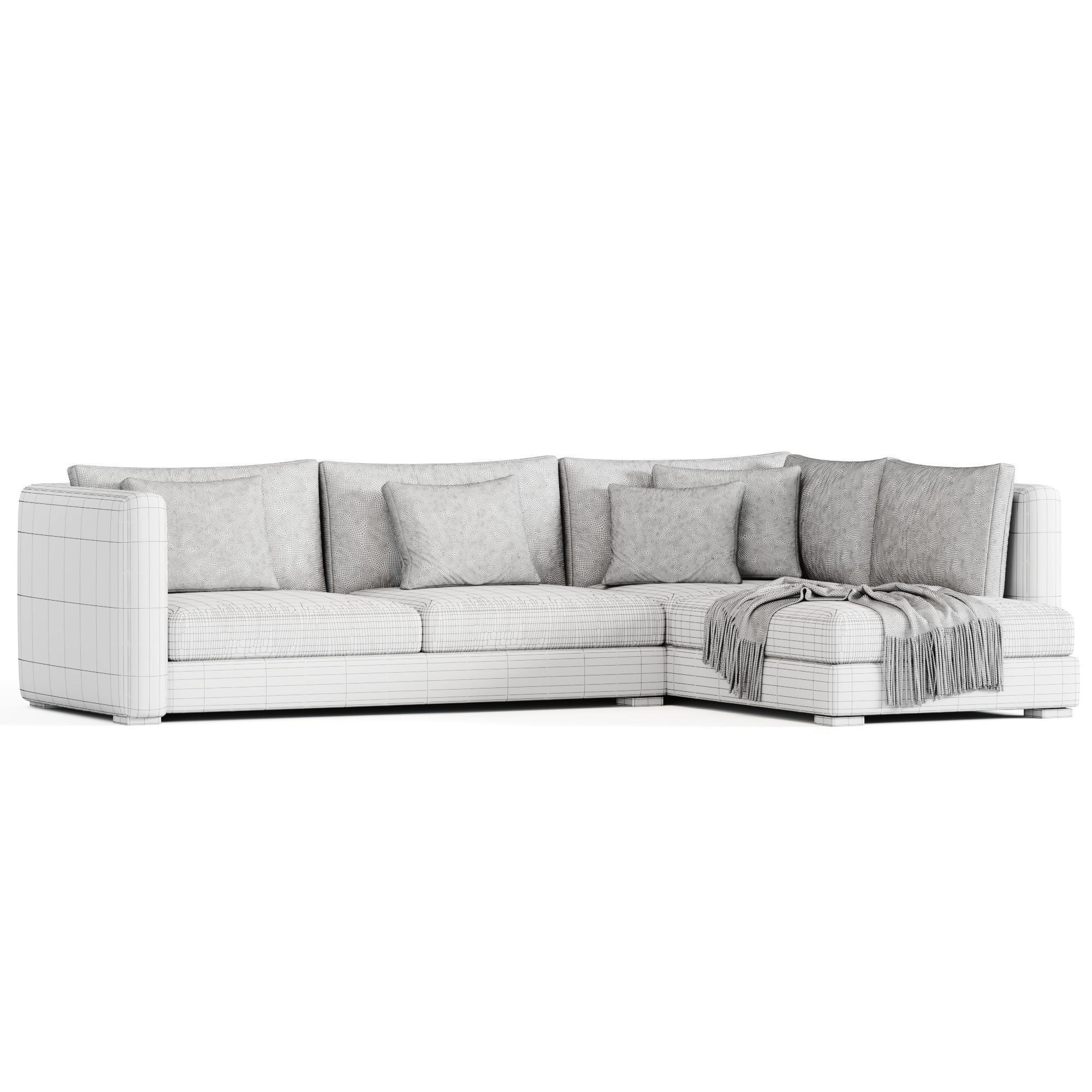 Blake Large Open End Corner Sofa by loomloft 3D model_4