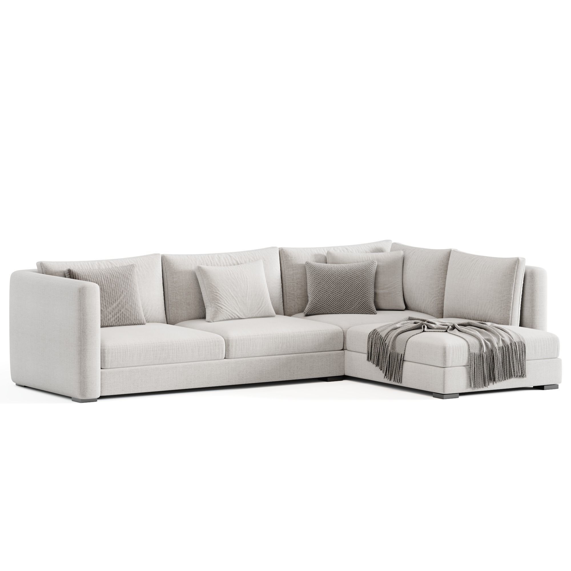 Blake Large Open End Corner Sofa by loomloft 3D model_1