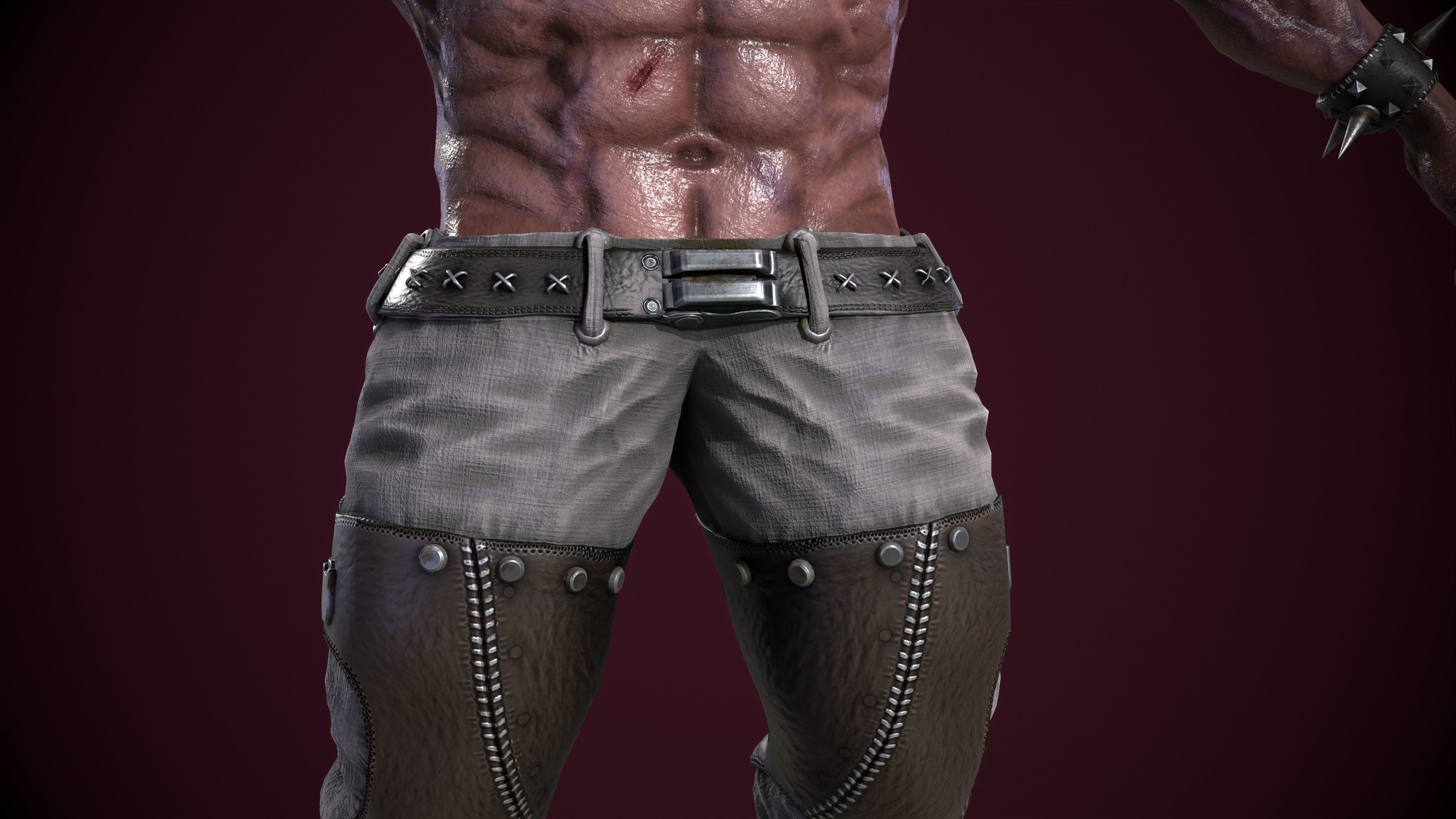 Pitbull Mutant Low-poly 3D model_3