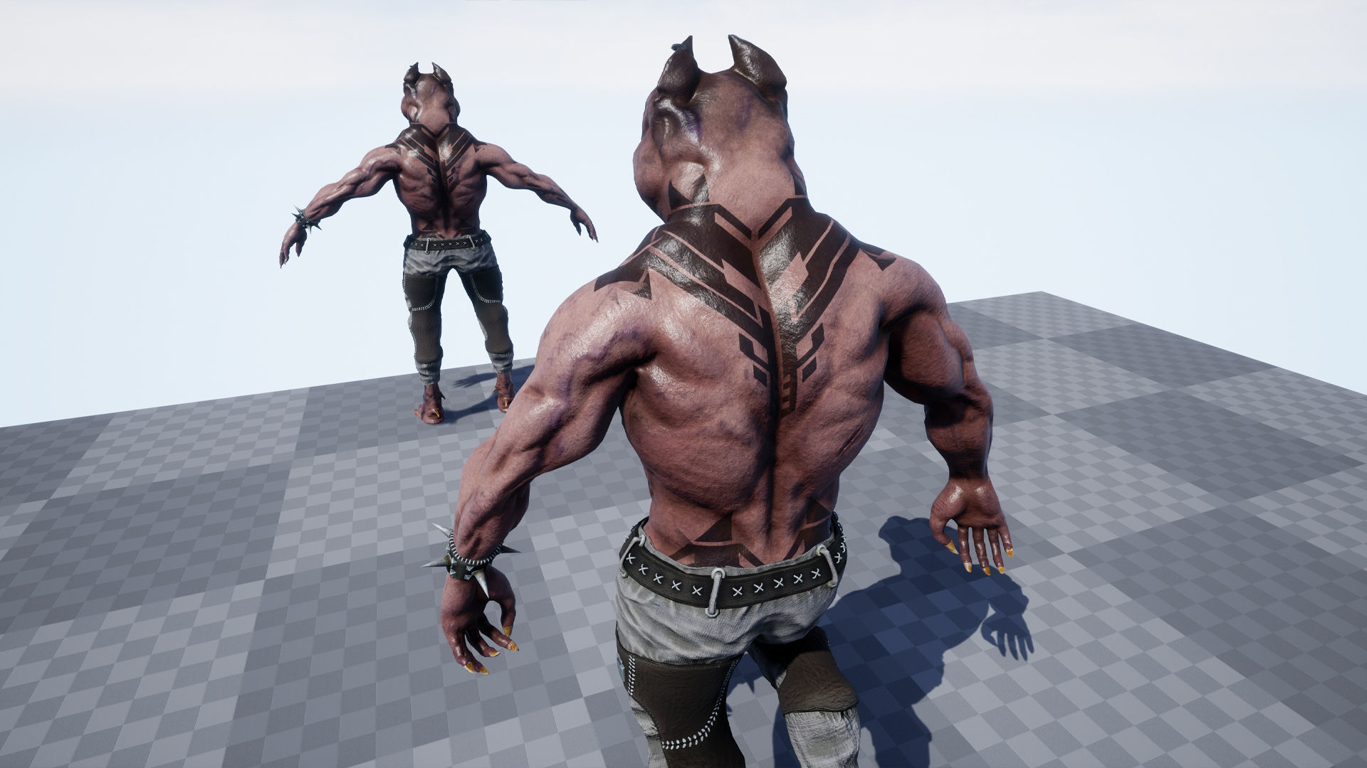 Pitbull Mutant Low-poly 3D model_10