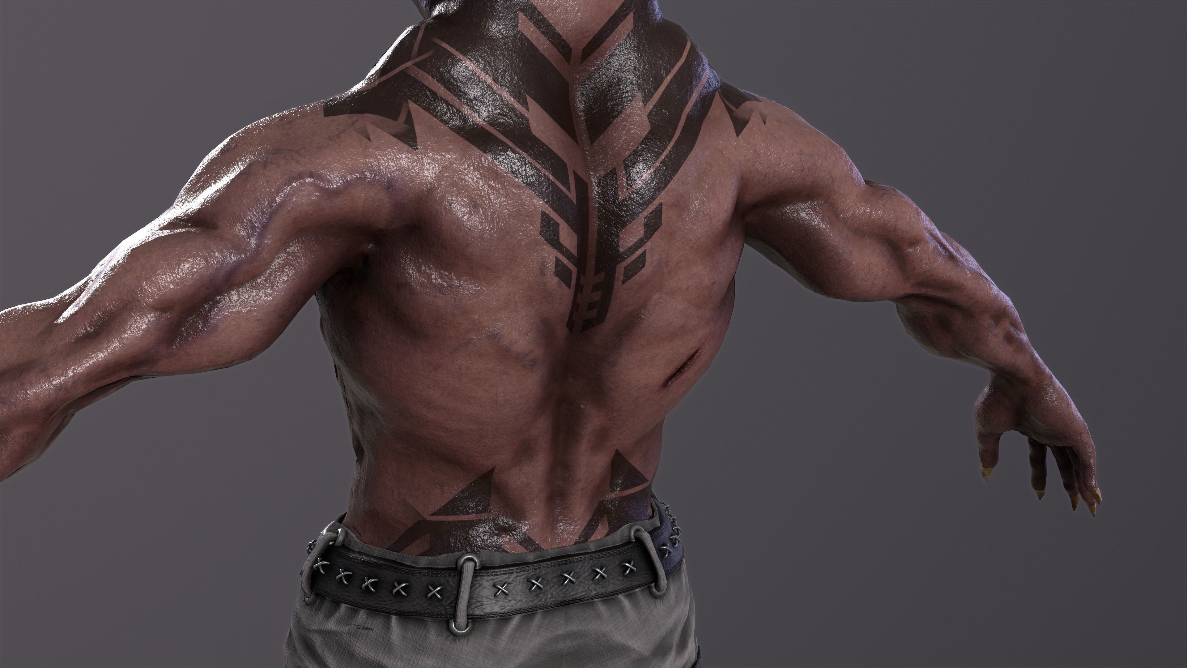 Pitbull Mutant Low-poly 3D model_2