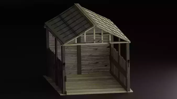 Old house  Low-poly 3D model