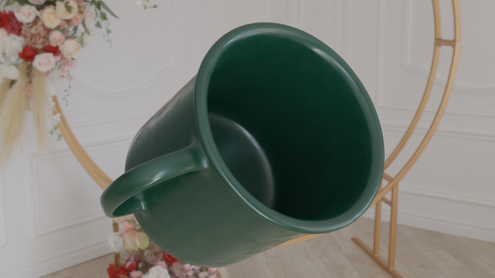 Sleek and Stylish Ceramic Green Coffee Cup 3D model_3