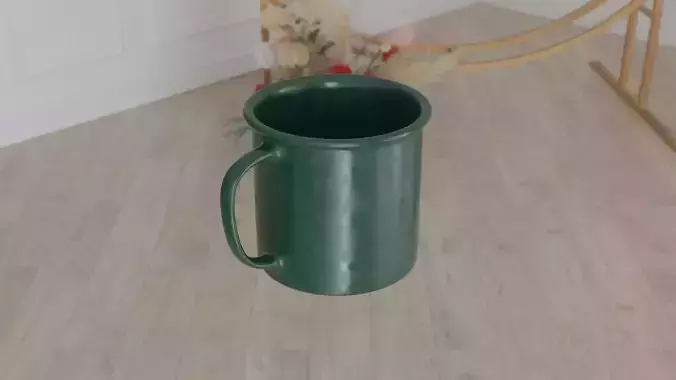 Sleek and Stylish Ceramic Green Coffee Cup 3D model