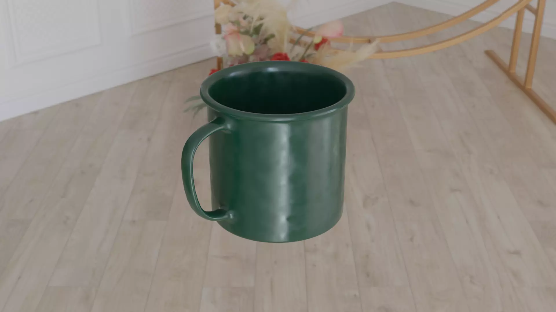 Sleek and Stylish Ceramic Green Coffee Cup 3D model_0