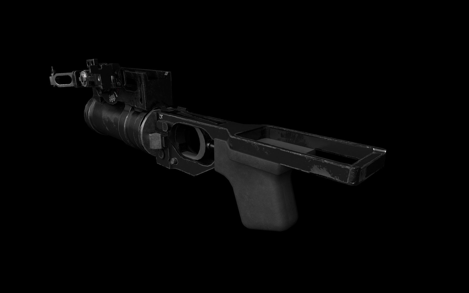 GP-25 grenade launcher Low-poly 3D model_1