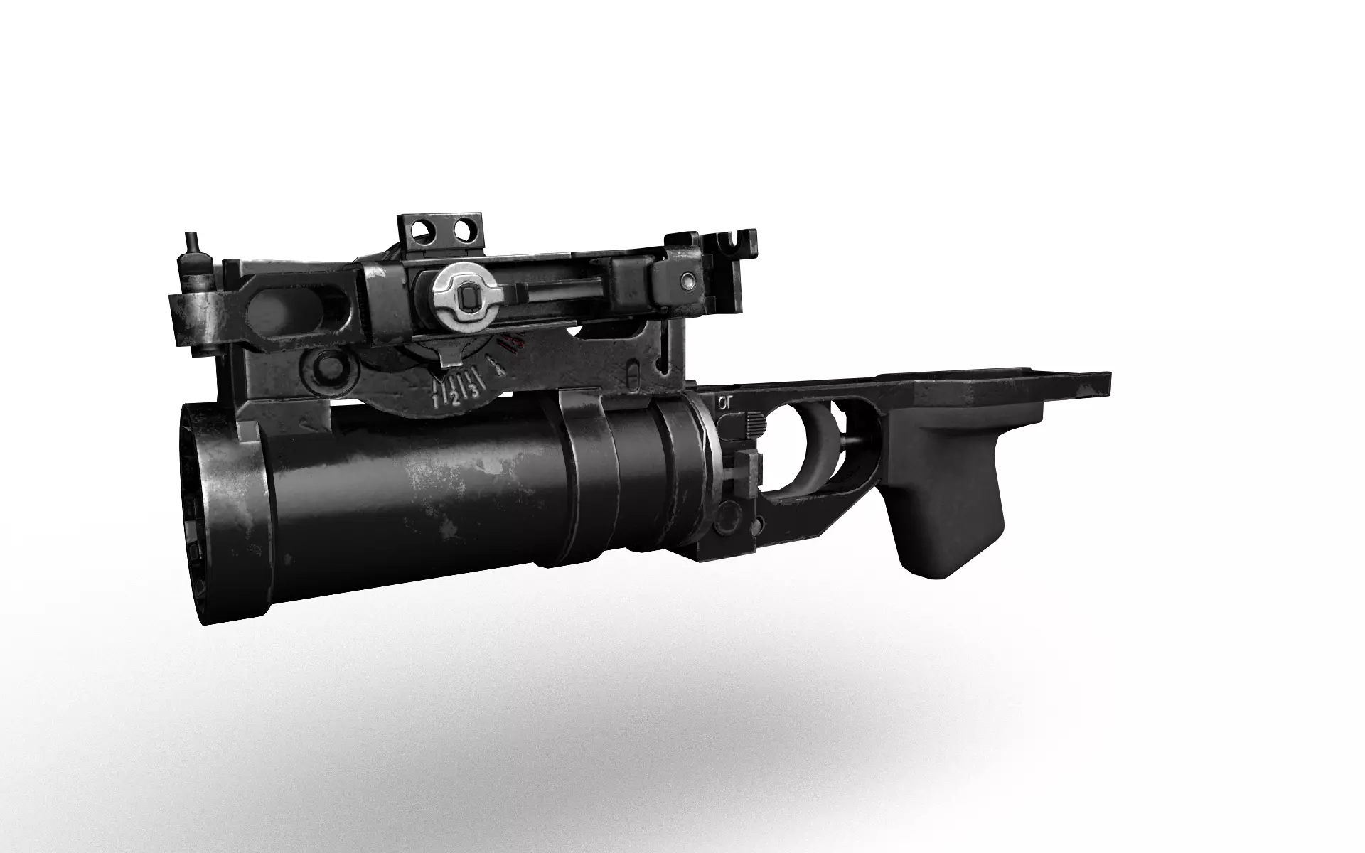 GP-25 grenade launcher Low-poly 3D model_0