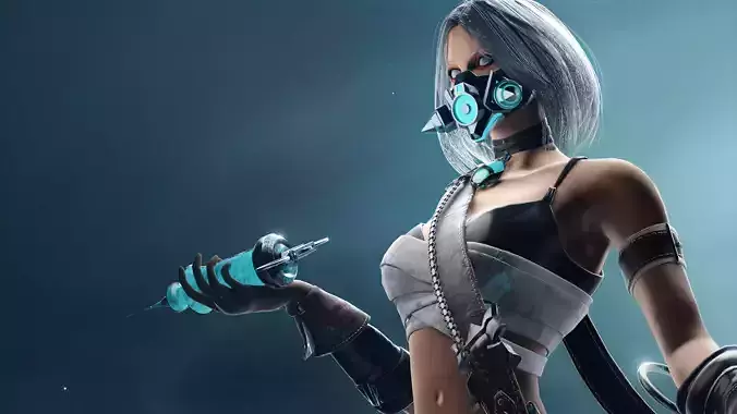 ALCHEMIST GIRL GAMEREADY CHARACTER LOW POLY