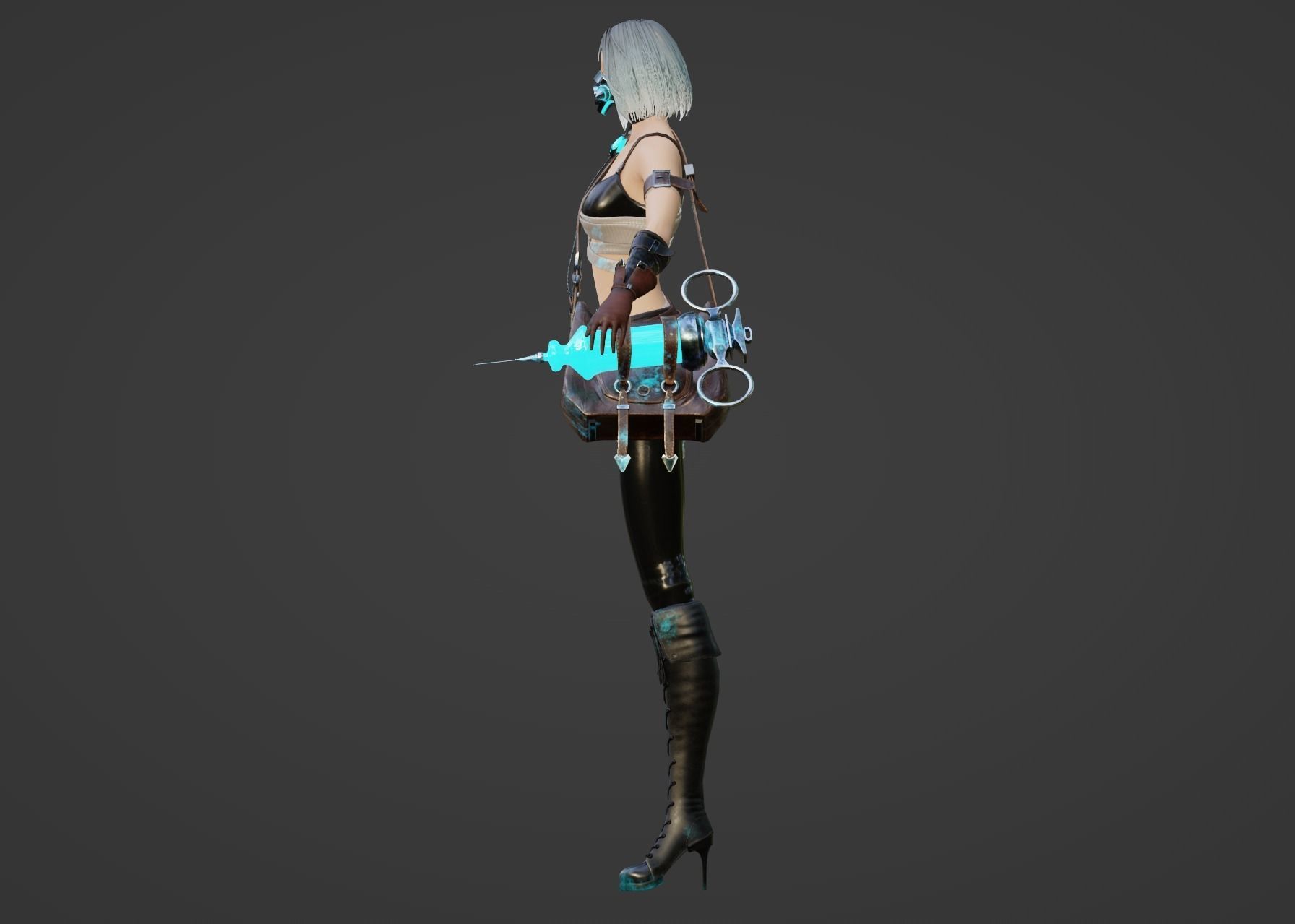 ALCHEMIST GIRL GAMEREADY CHARACTER LOW POLY Low-poly 3D model_13