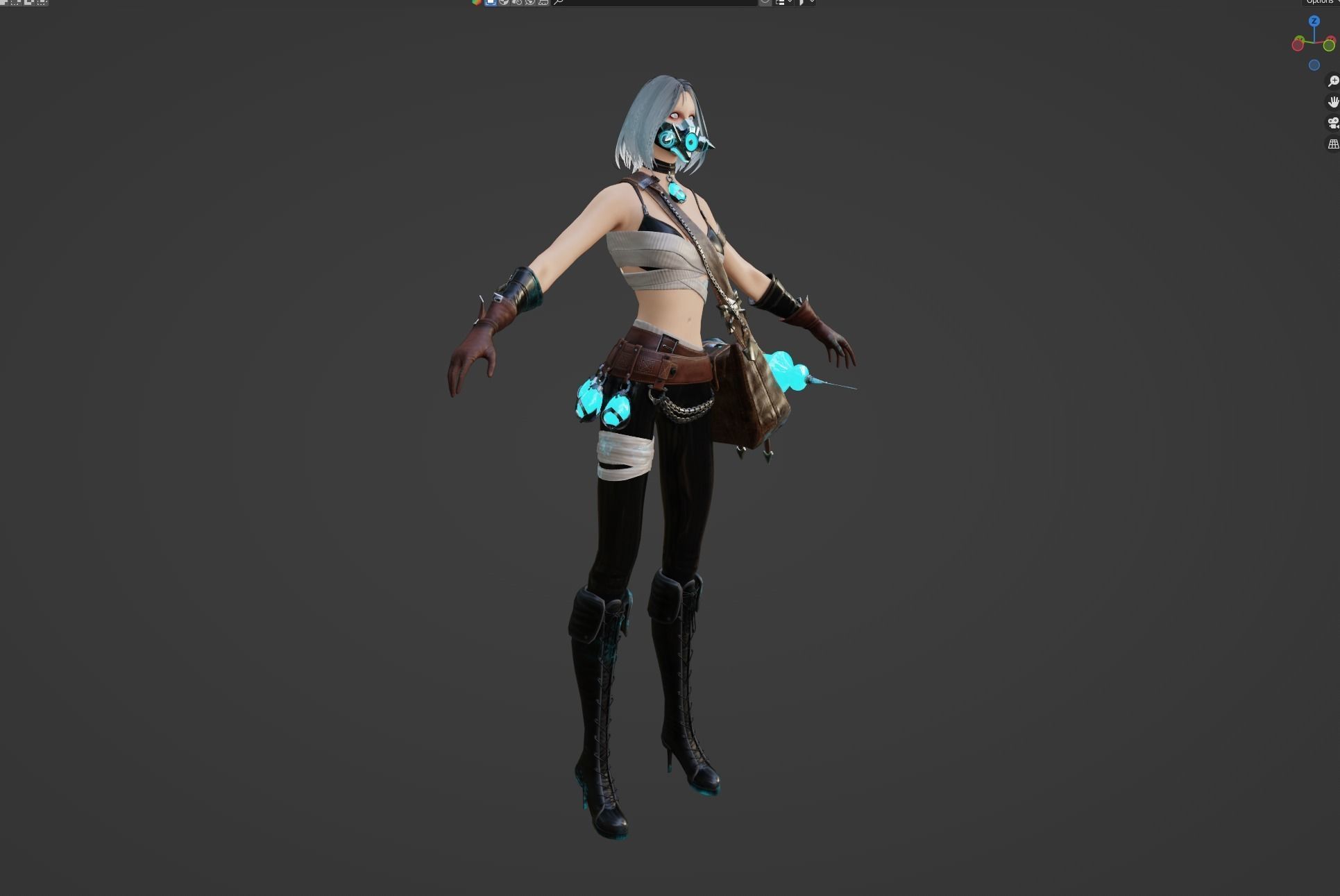 ALCHEMIST GIRL GAMEREADY CHARACTER LOW POLY Low-poly 3D model_14