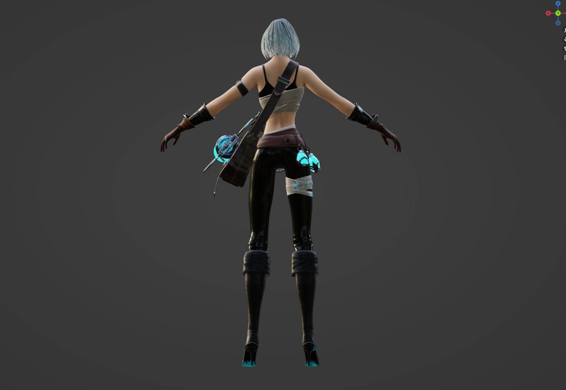ALCHEMIST GIRL GAMEREADY CHARACTER LOW POLY Low-poly 3D model_15