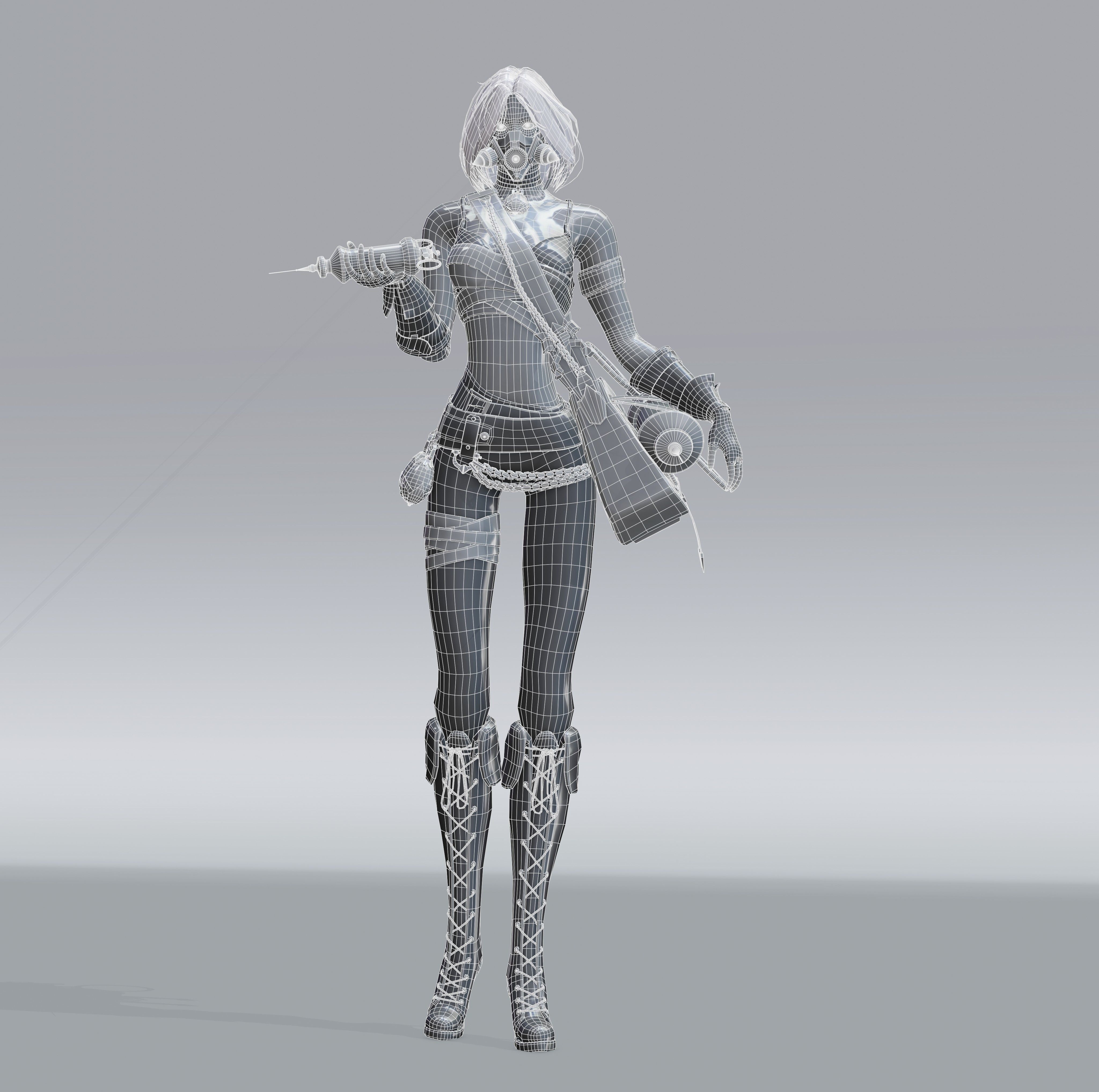 ALCHEMIST GIRL GAMEREADY CHARACTER LOW POLY Low-poly 3D model_9