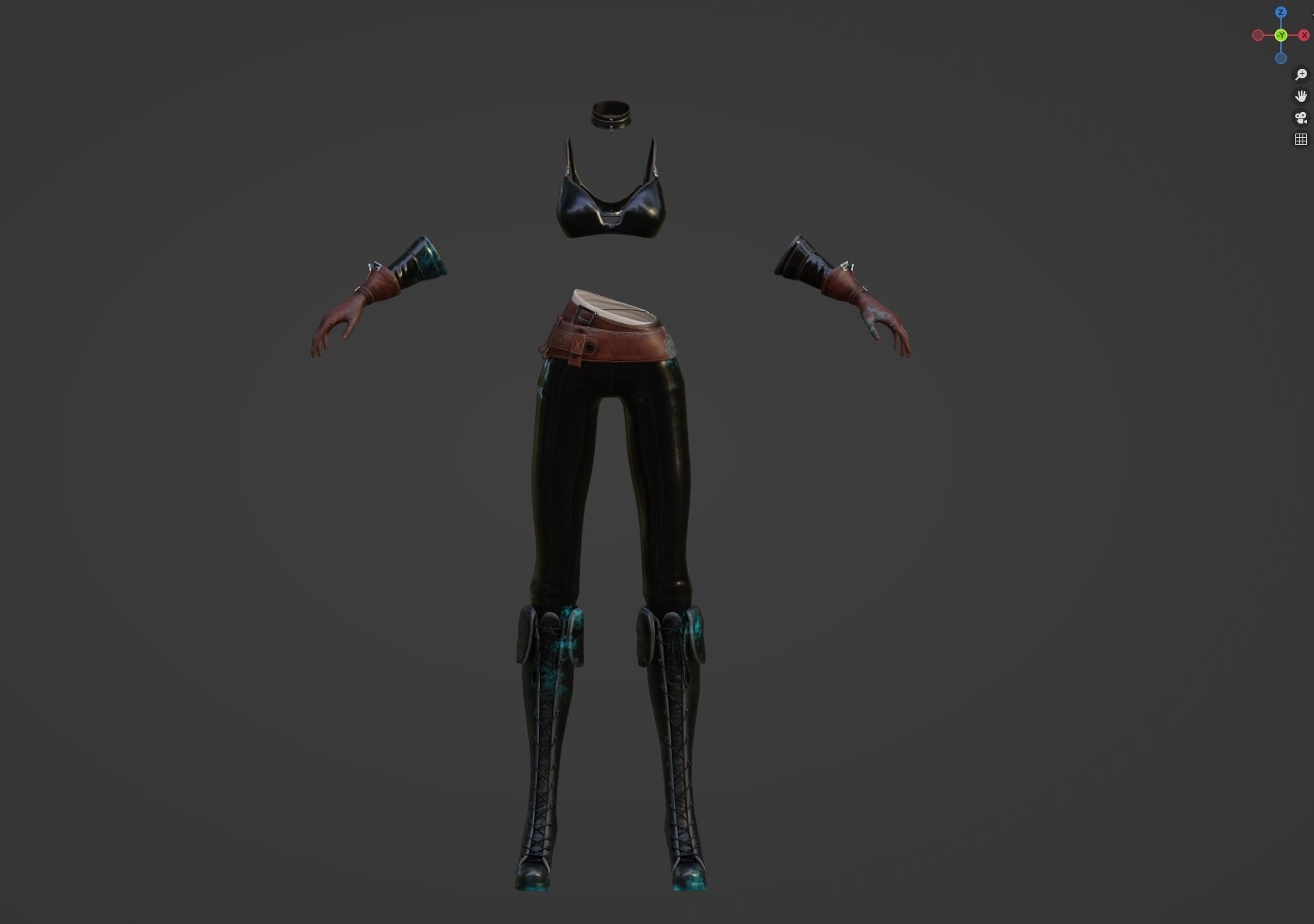 ALCHEMIST GIRL GAMEREADY CHARACTER LOW POLY Low-poly 3D model_10