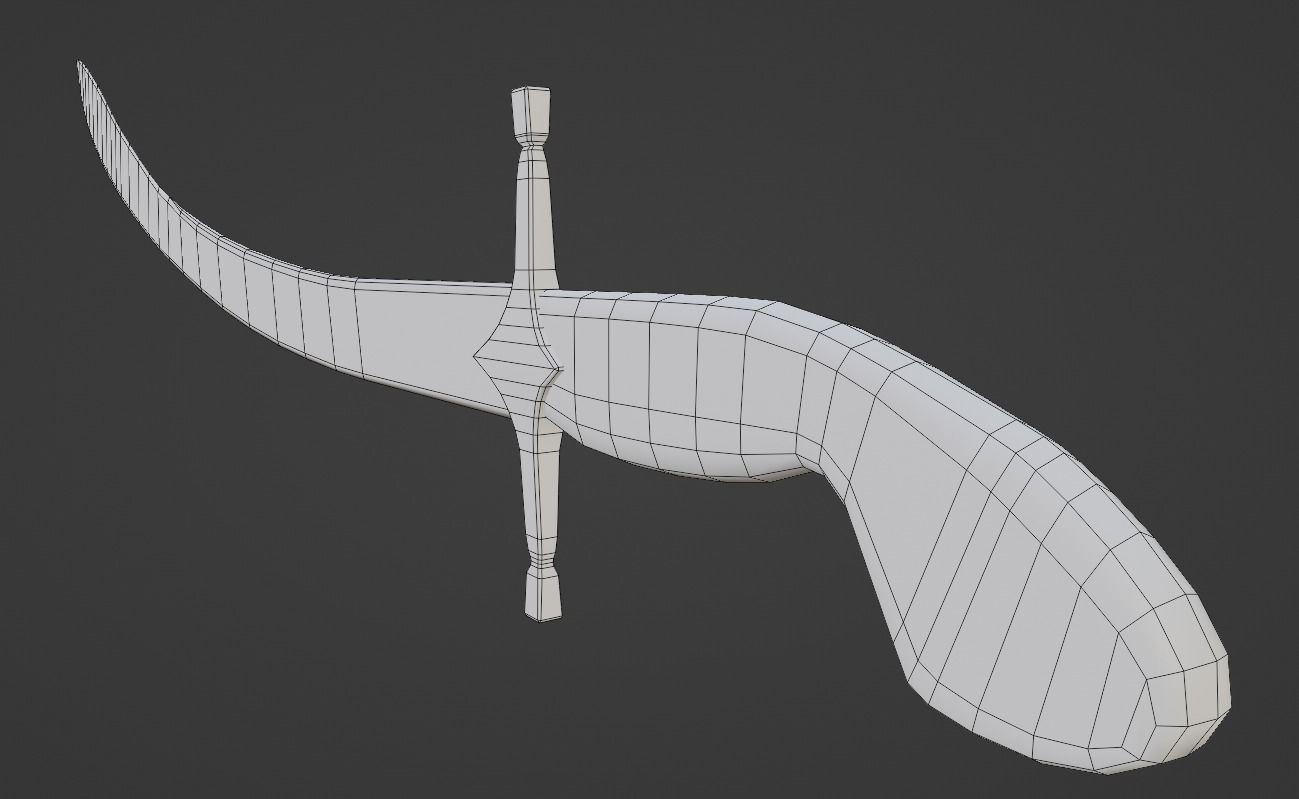 Ukrainian Cossack Saber Low-poly 3D model_10