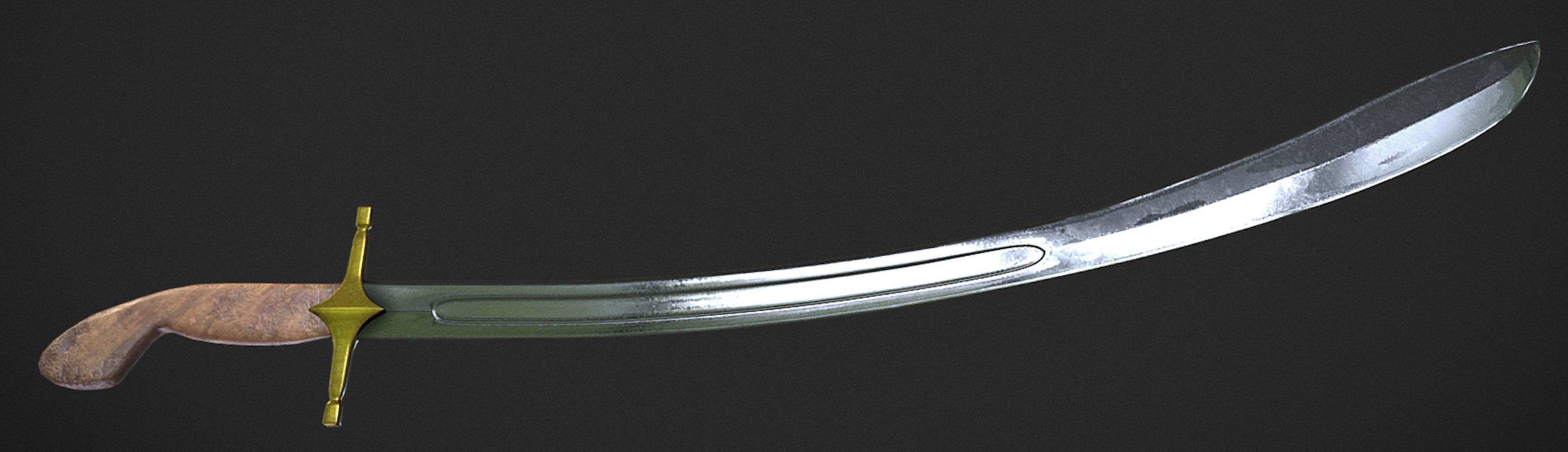 Ukrainian Cossack Saber Low-poly 3D model_1